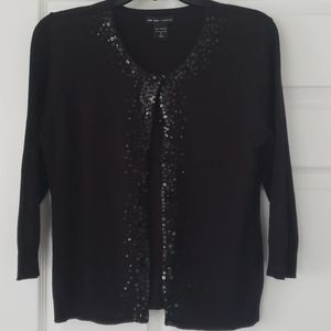 Black cardigan with black sequins